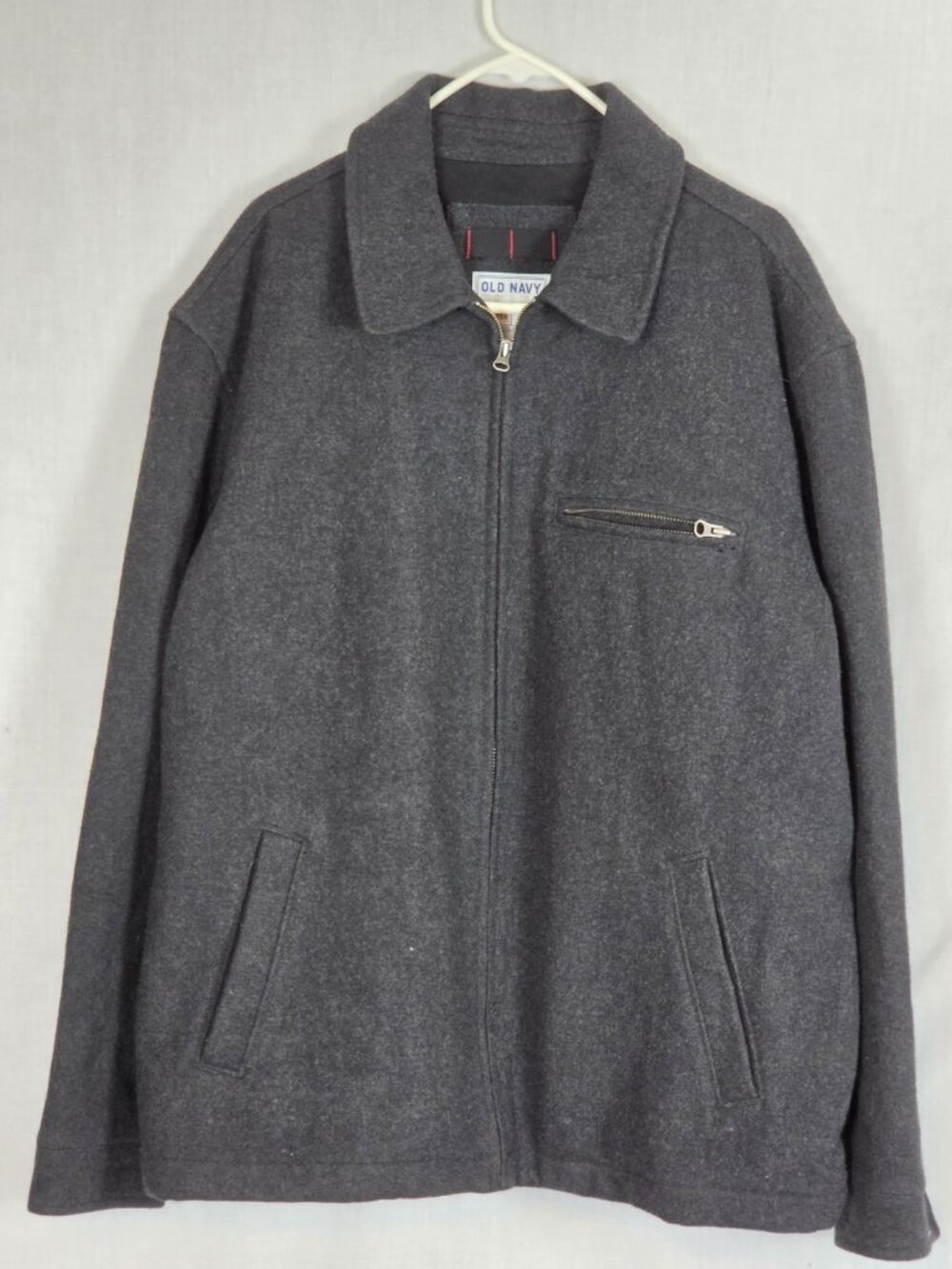 Vtg Old Navy Wool Blend Coat Men's XL Dark Gray Warm Winter Classic Dressy
